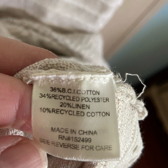 AMOUR VERT Linen Blend Textured Knit Sweater Body-con Dress Tank w/Flip Hem Sz L - Picture 5 of 9